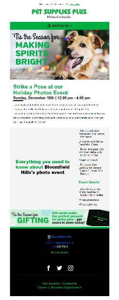 Pet Supplies Plus email example