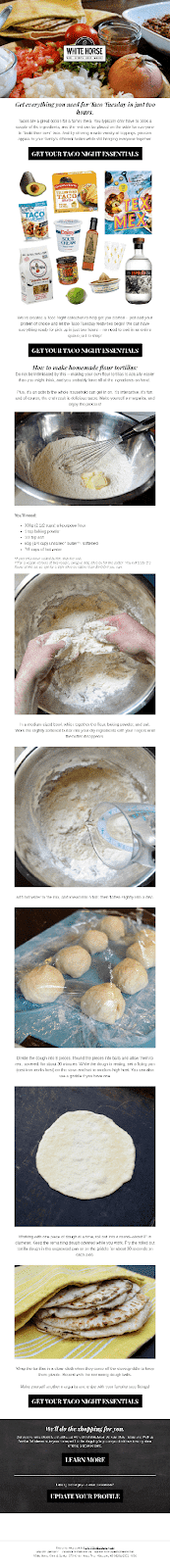 White Horse cooking video email example
