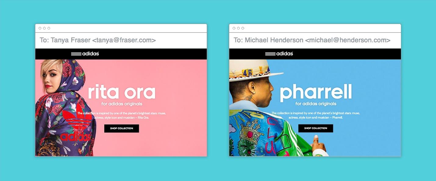 Adidas lead nurturing email example