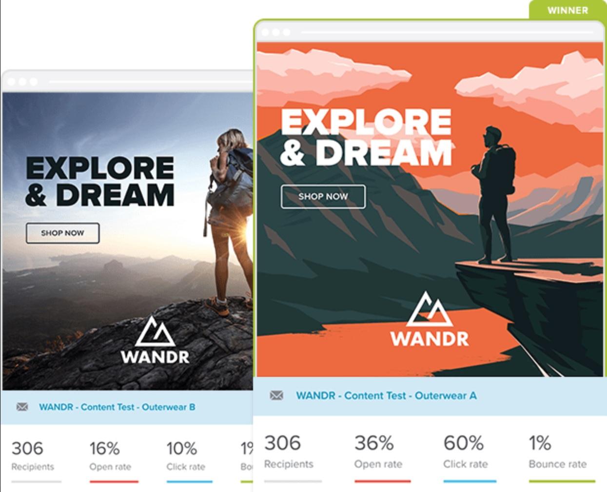 Once you’ve sent out each version, you’ll want to monitor the metrics we mentioned above, especially the open rate and click-through rate.