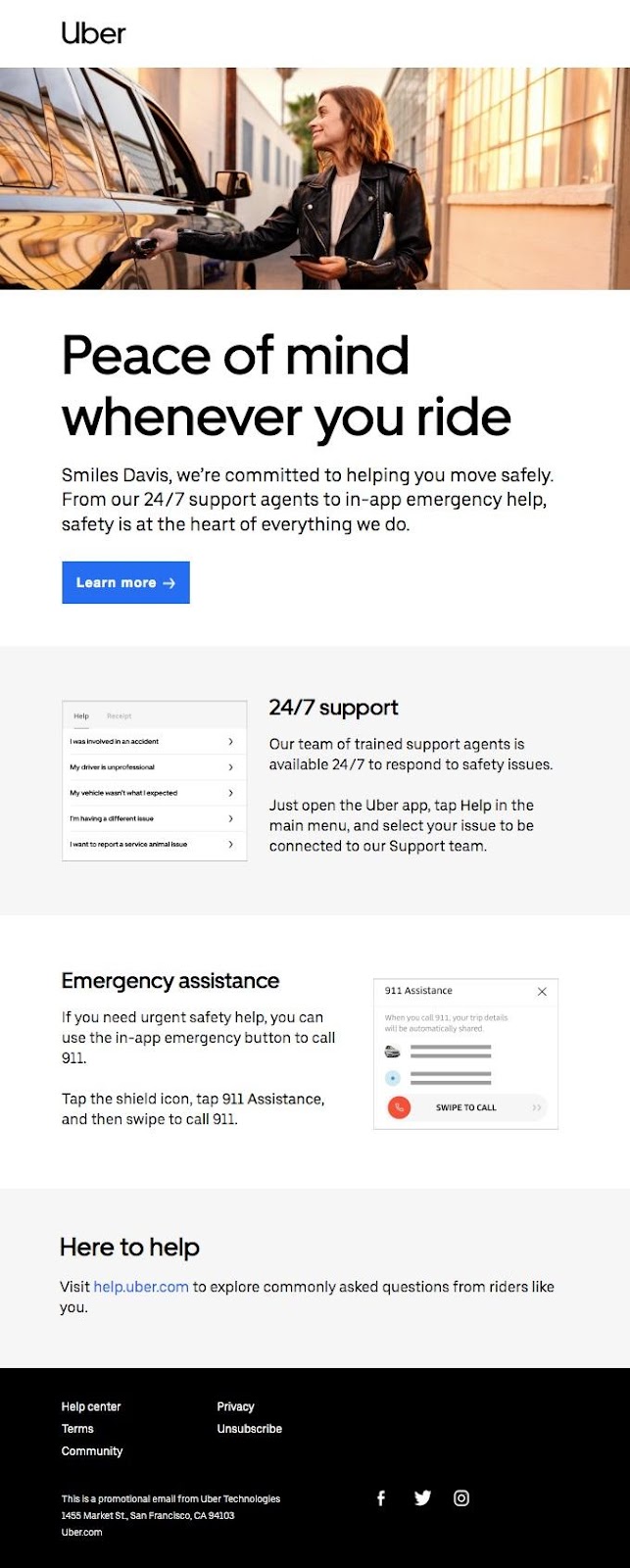 Uber’s Peace of Mind campaign instantly addressed many common driver concerns
