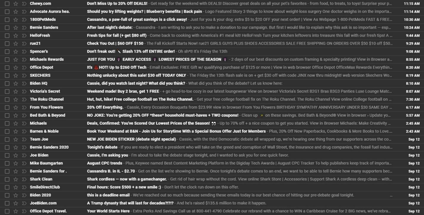 The average consumer’s inbox is crowded with retailers looking for their attention