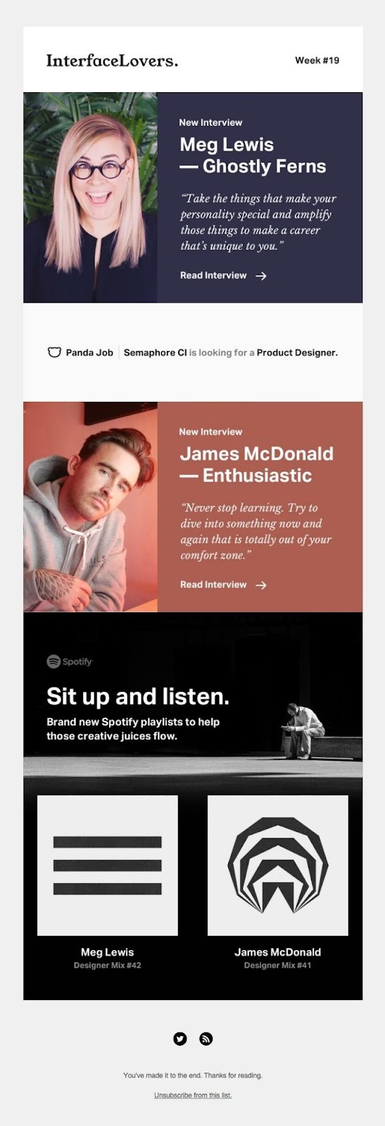 Interface Lovers email example