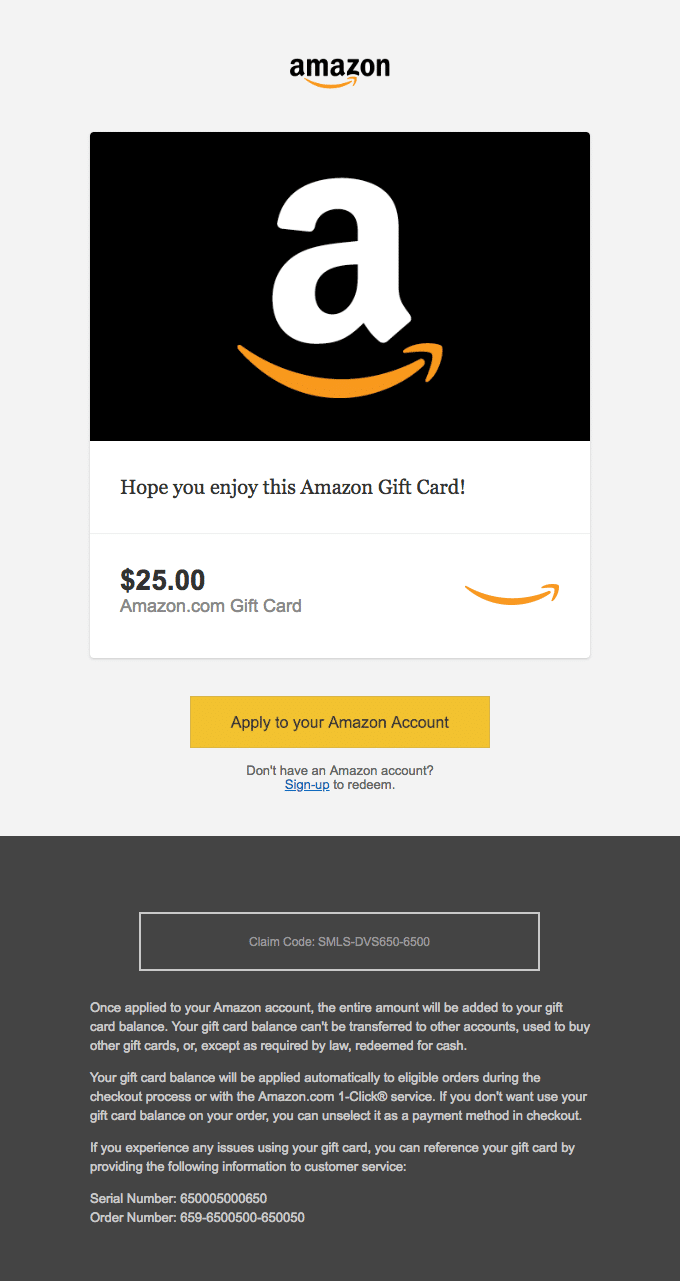 Amazon email example