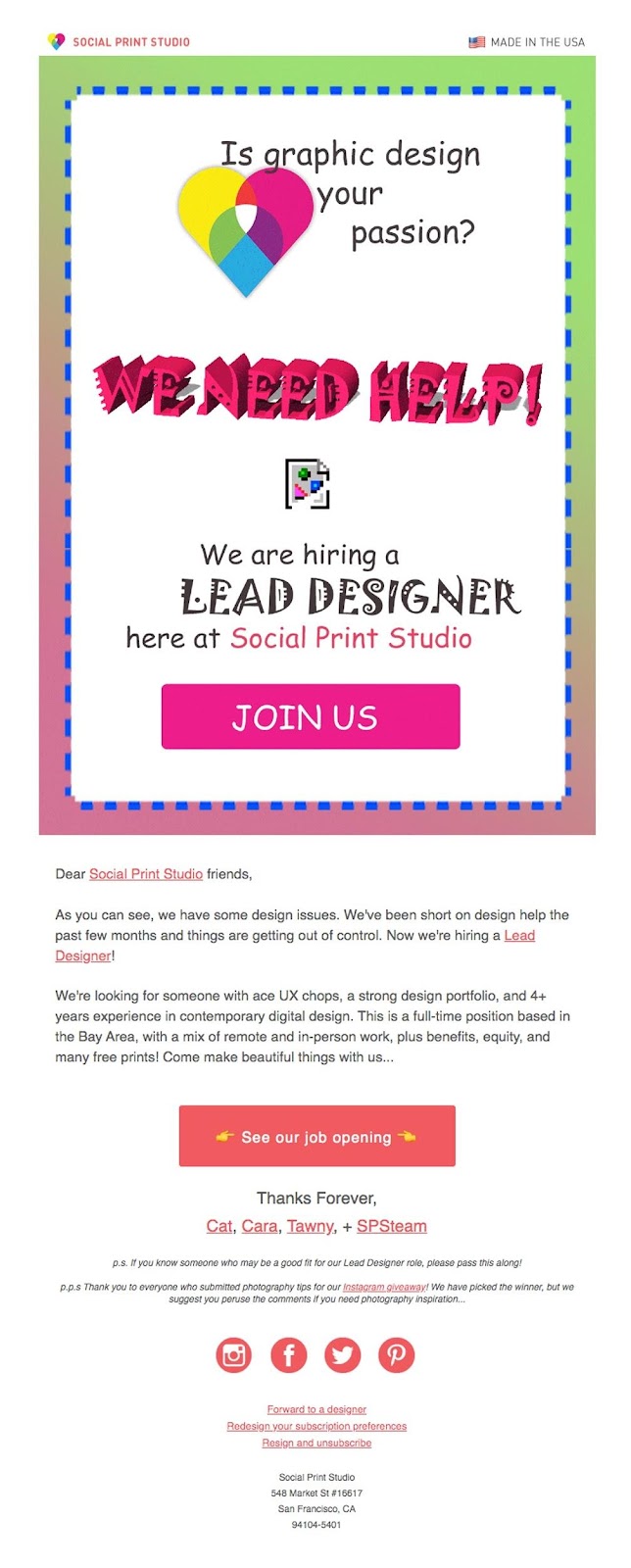 Social Print Studio’s job opening