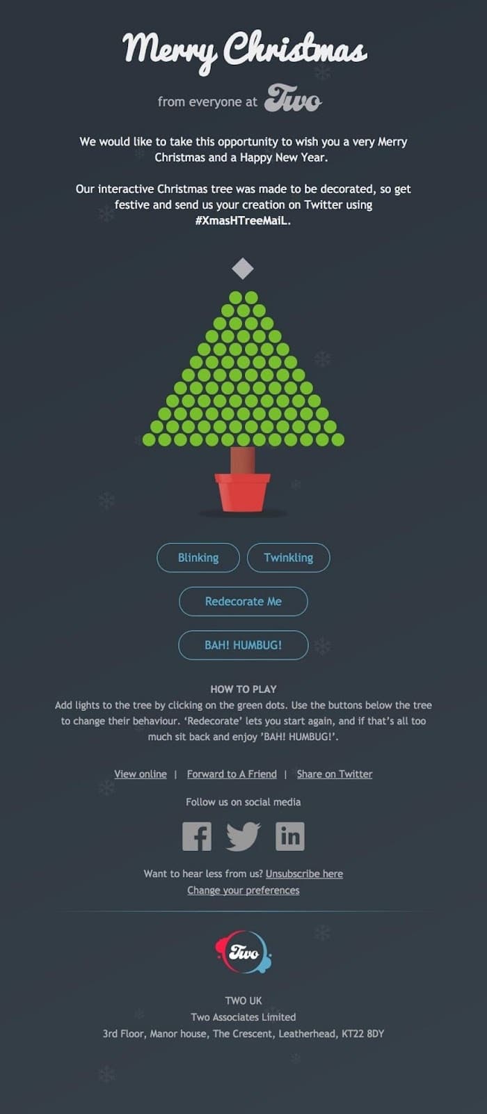 TWO UK email example