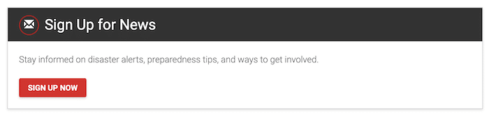 nonprofit newsletter signup example