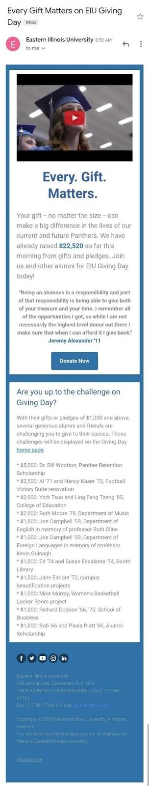 The school colors in the email are blue and white. However, the website material shows that their color scheme includes black and grey quite heavily.
