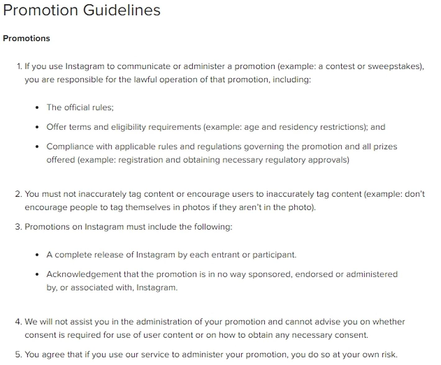 promotions guidelines