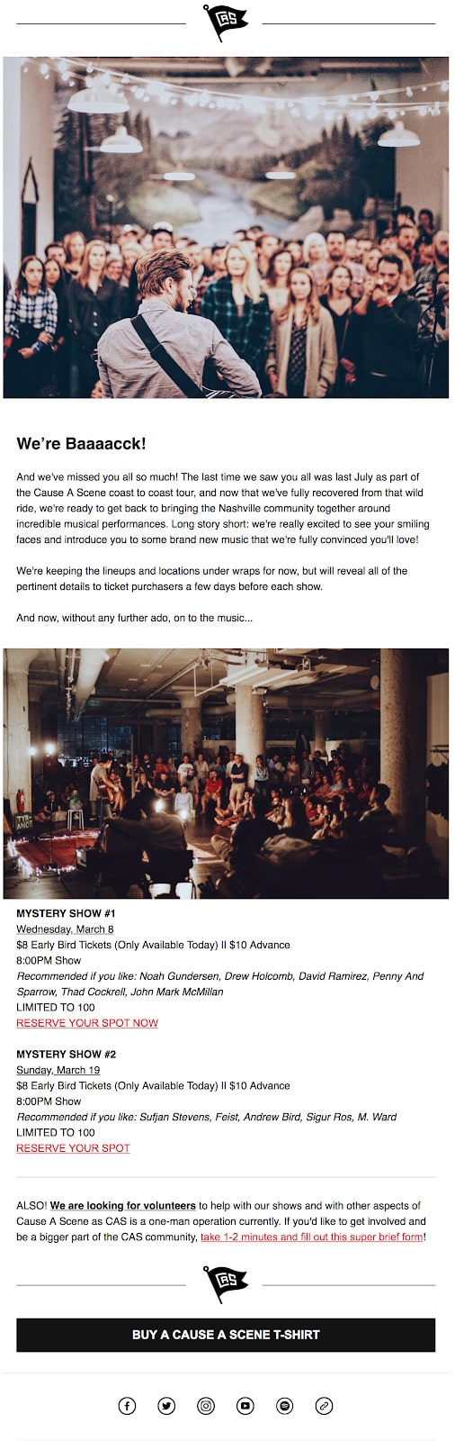 example email from Cause A Scene: