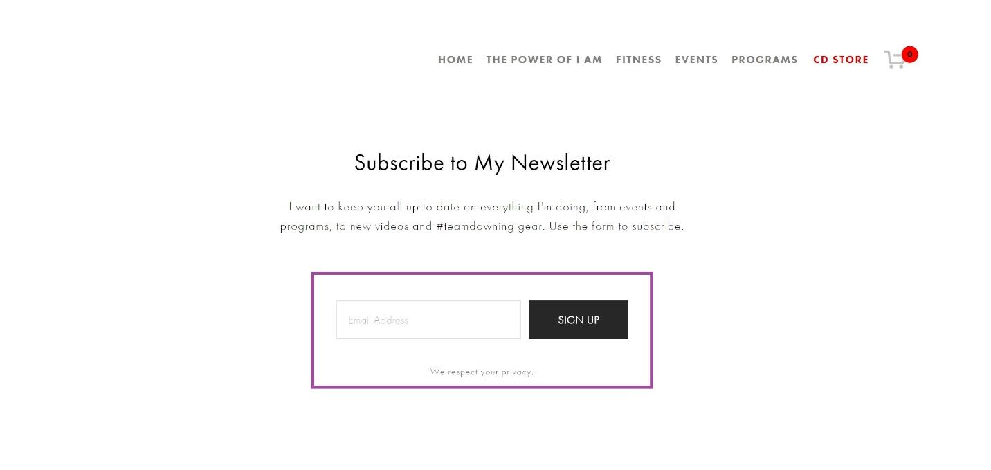once users have visited your website, they’re more than likely going to look for a way to subscribe to an emailing list or newsletter.