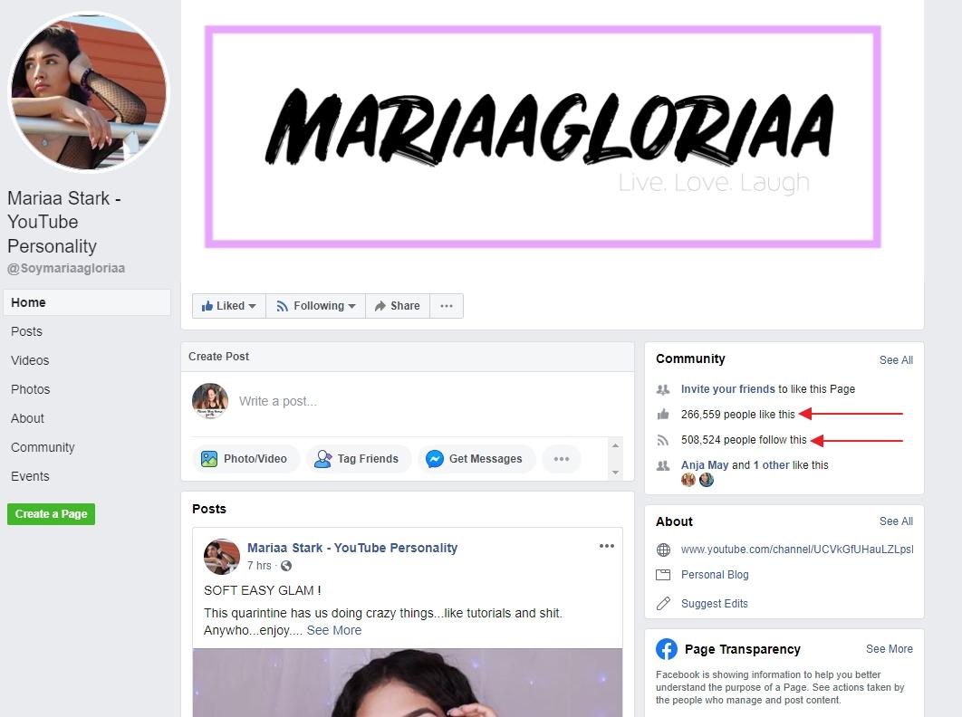 Maria Gloria Stark brand influencer