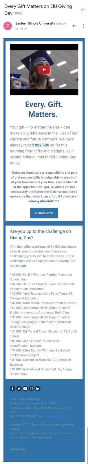 The school colors in the email are blue and white. However, the website material shows that their color scheme includes black and grey quite heavily.