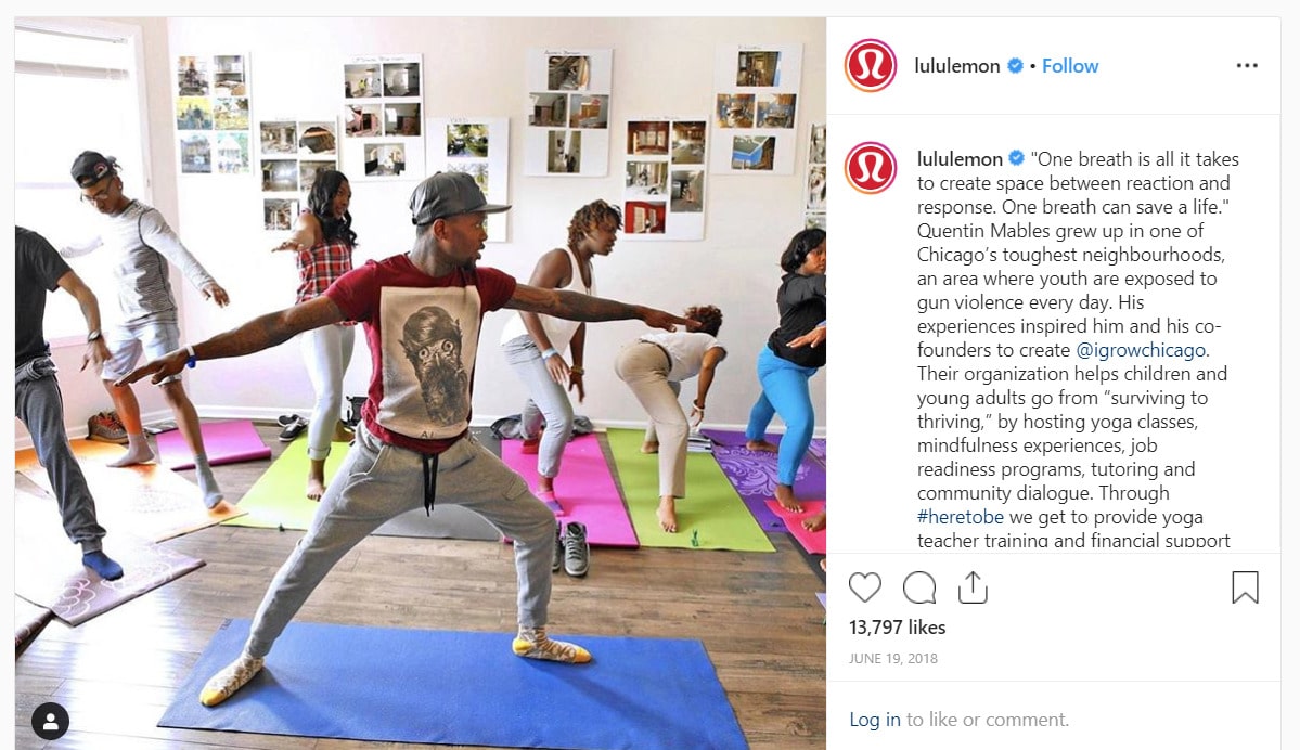 lululemon instagram example