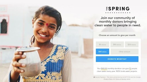 landing page form example