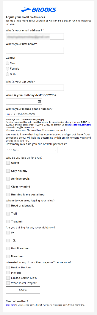 including preference centers in the contents of a newsletter