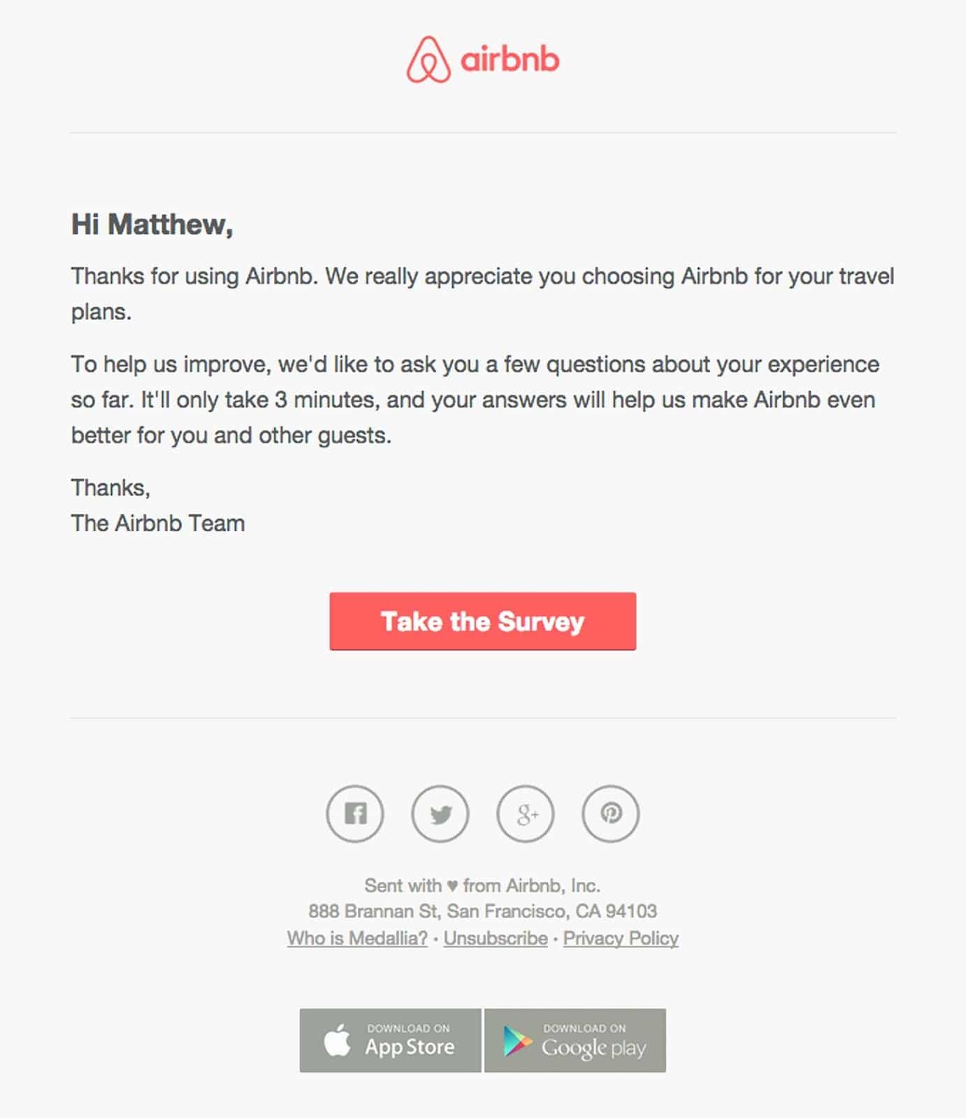 airbnb email example