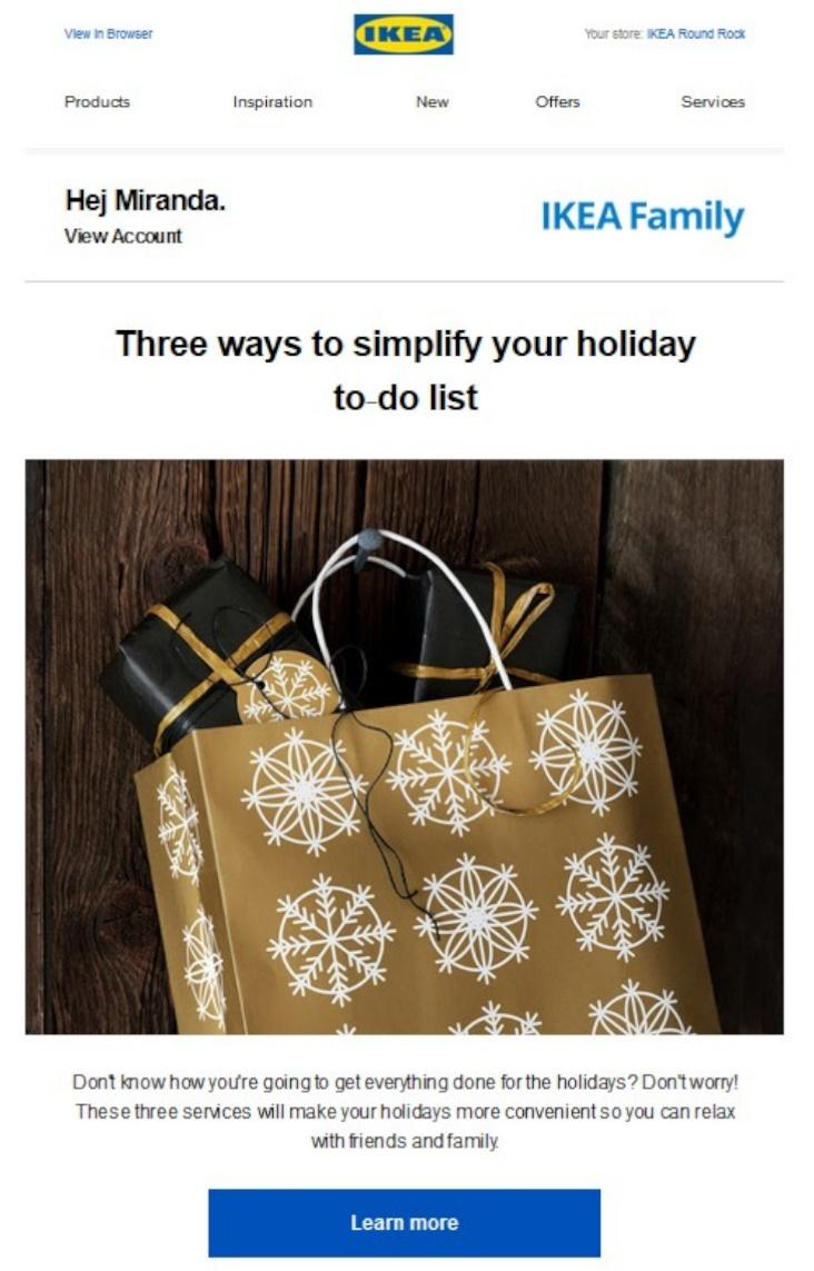 Chipotle holiday rewards email