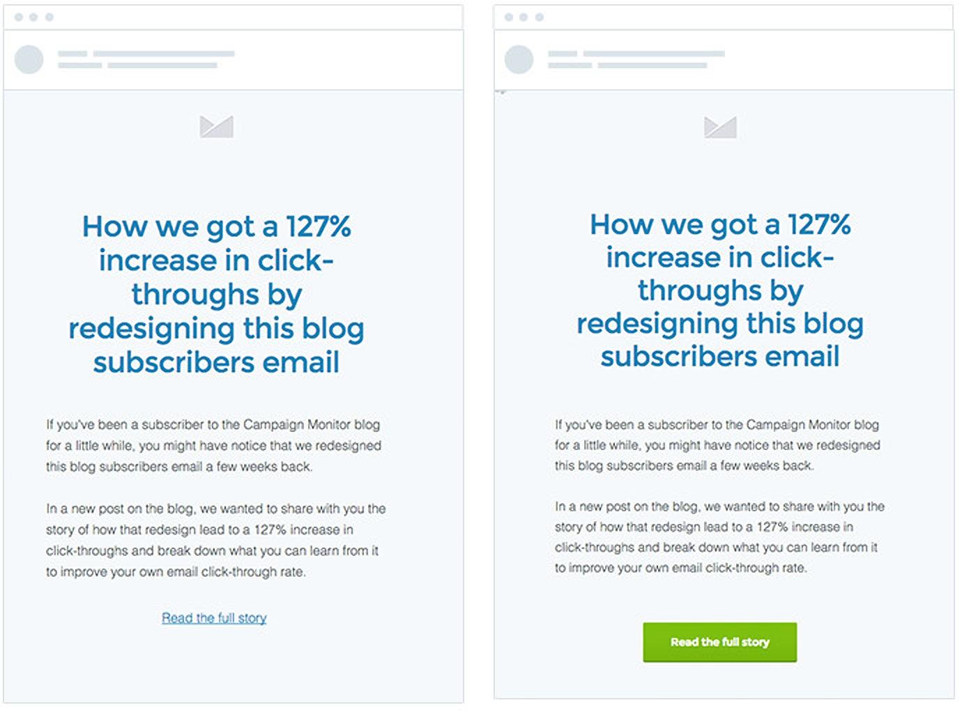 button-based CTA examples from campaign monitor