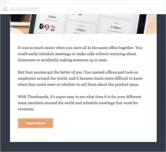 Yes, while readers do turn to a brand’s email newsletter for sales related information, they also want to know that your brand is about the human experience.