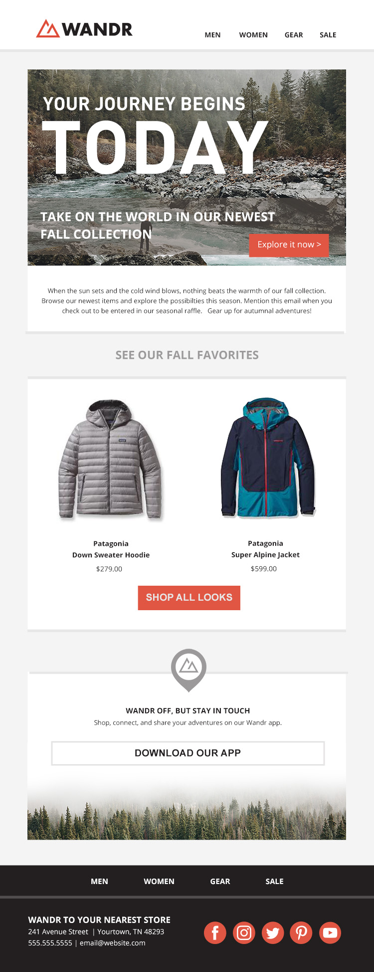 An example of how an email looks before incorporating accessible design
