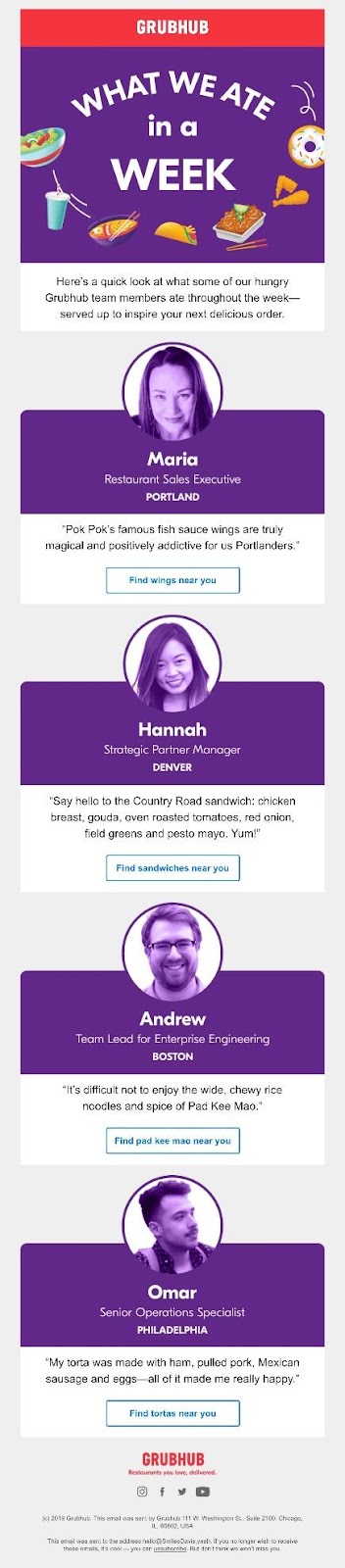 Grubhub email marketing campaign