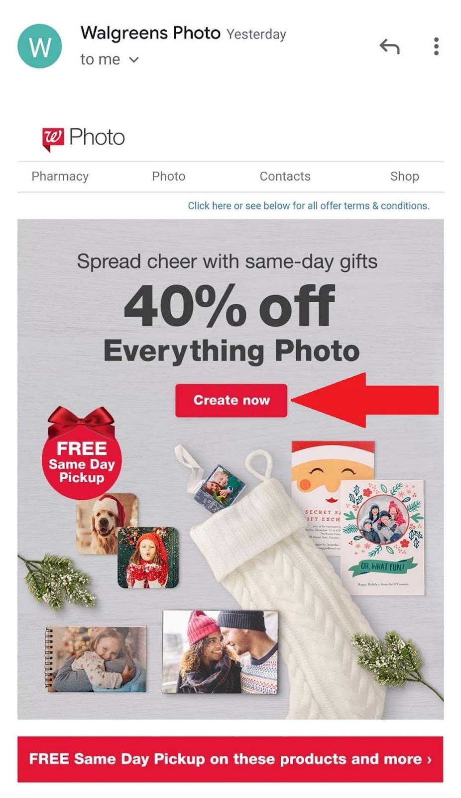 Walgreens CTA example