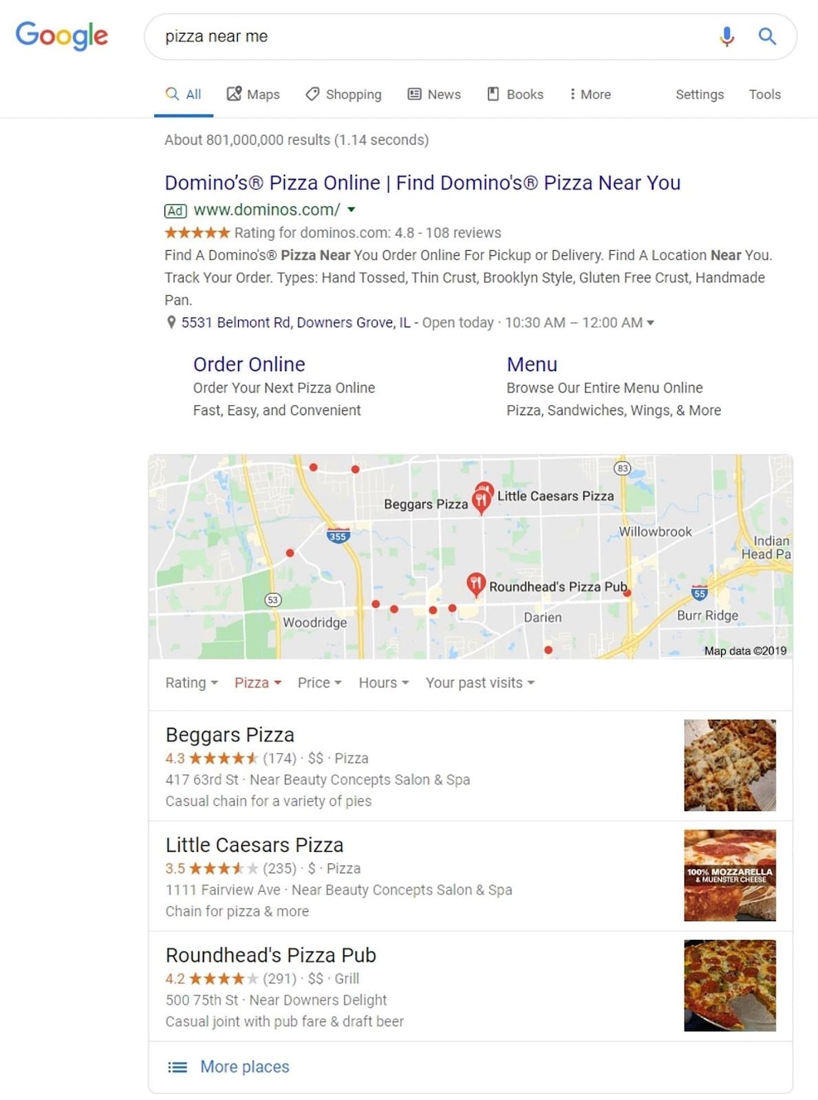 Google search example