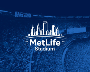 MetLife Stadium logo in white on blue background